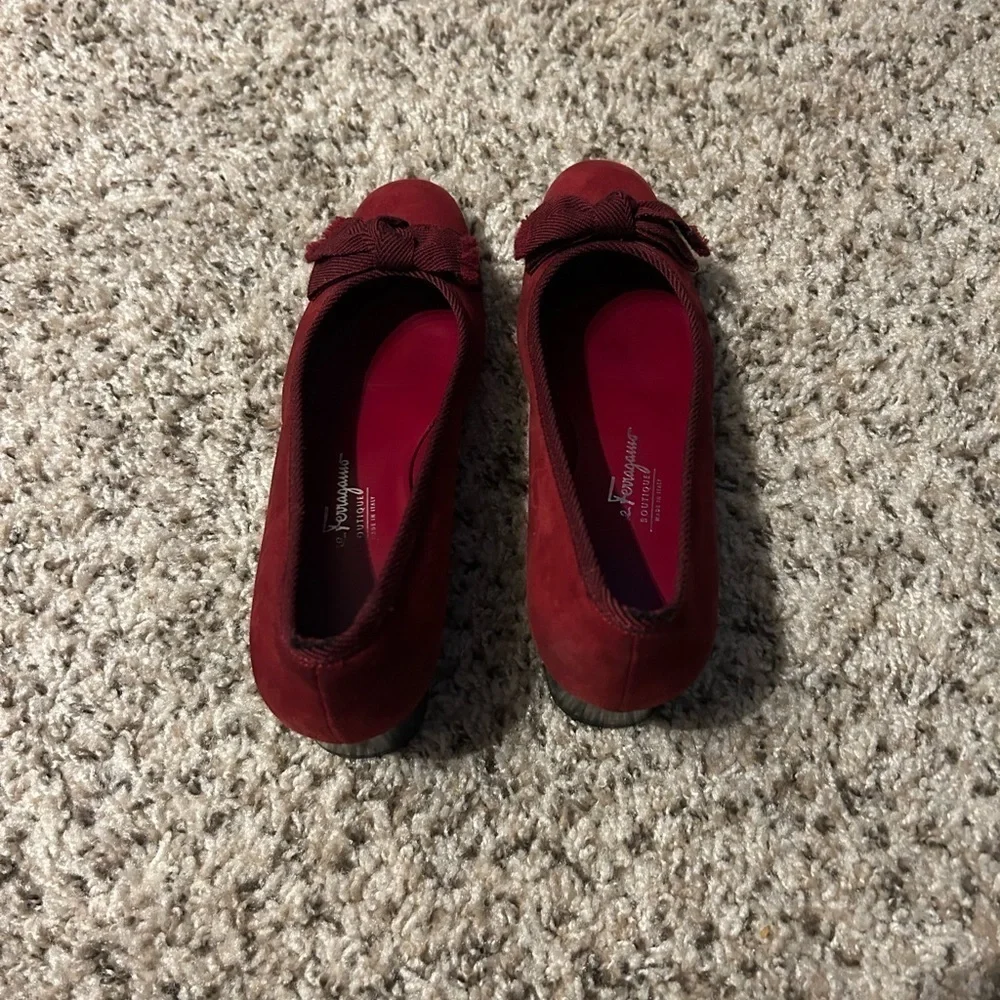 SALVATORE Ferragamo Suede Floral Print Pumps